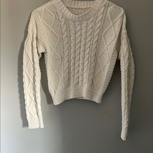 Cozy White Cable Knit Sweater